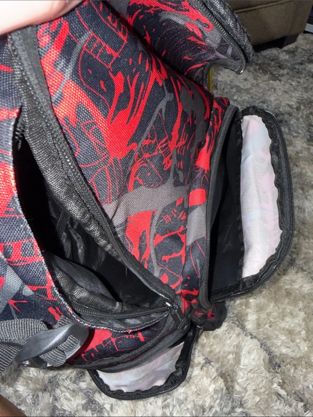 Men's Red & Gray Graphic Backpack